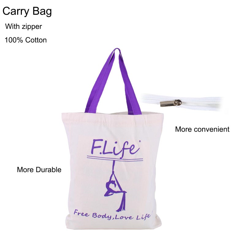 Flife F.Life Aerial Yoga Hammock 6.5 yards Premium Aerial Sling Silk Fabric Yoga Swing for Antigravity Inversion Include Daisy Chain,Carabiner and Pose Guide (Fairy Floss Omber) - Image 5